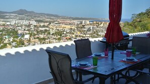 Terrace includes BBQ, loungers, table and chairs with umbrellas!