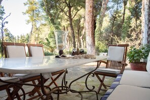 Fabulous view of woodland from dining terrace