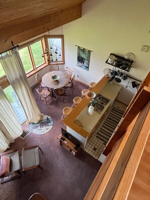Dining area and Kitchen from loft above
