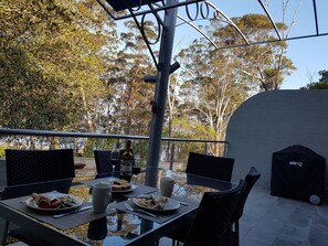 Back balcony with Webber BBQ