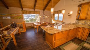 Kitchen and Dining Area on 3rd Level with fabulous mountain views!