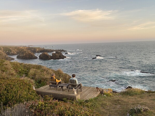 Private deck overlooking the ocean