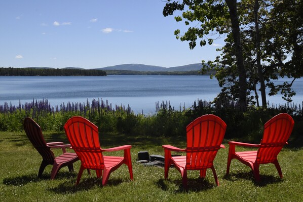 View from the fire pit. Enjoy cool evenings under the moon and the stars.