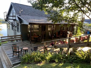 Porch and view of house from road