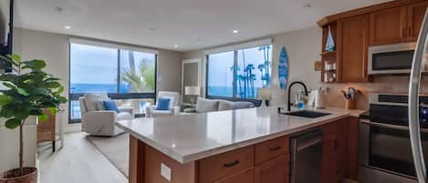 Newly remodeled! Open floor plan with natural light and ocean views!