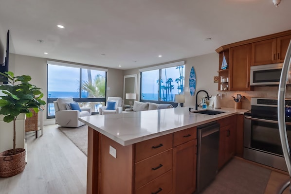 Newly remodeled! Open floor plan with natural light and ocean views!