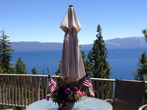 Stunning lake views all around you on our upper deck
