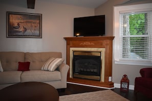 Gas fireplace in the living room