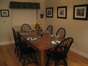 Enjoy your homecooked meal at the large dining table