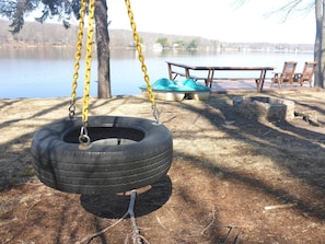 Tire Swing, Dock and Fire Pit by the Lake