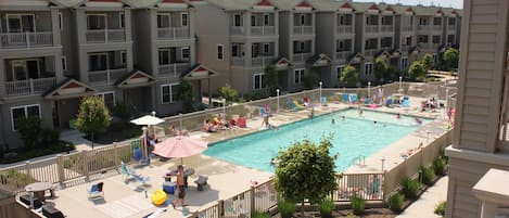 Pool View from one of THREE balconies in the Townhouse. Need a pool on vacation!