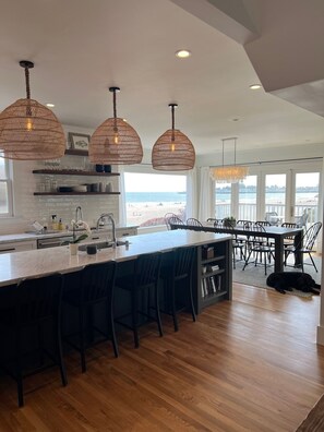 Brand  new kitchen with Wolf range and endless views