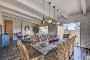 Dining for 10 with views of the great outdoors.