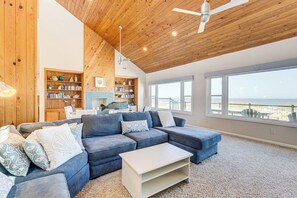 Top-Level Living Room with Deck Access