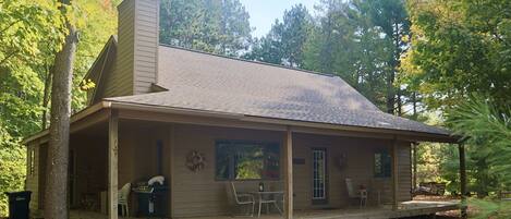 Beautiful Chalet with wrap around porch includes two entrances. 