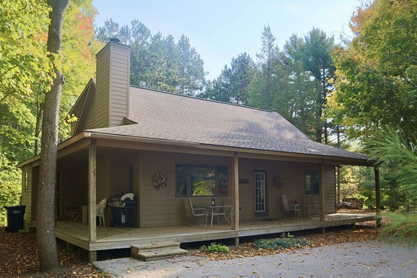 Beautiful Chalet with wrap around porch includes two entrances. 