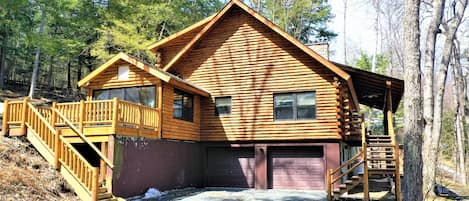 House from driveway .... re-stained