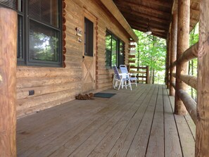 Covered porch facing the lake