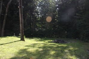 Backyard with Firepit Looking West