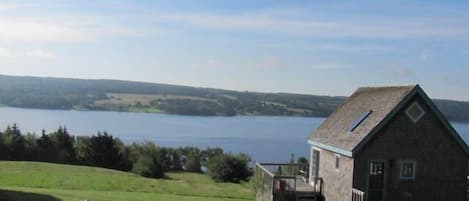 View of the lake from main house. Studio bedroom cottage.