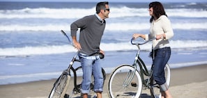 Fun in the sun while biking along the beach...