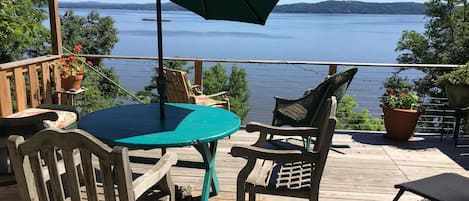 Deck with view of the majestic Hudson River