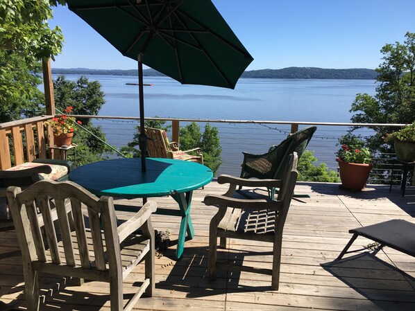 Deck with view of the majestic Hudson River