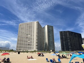 View of the Atlantis from the beach! 
Only steps to the surf and fun.
