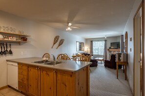 Kitchen View into Living Room