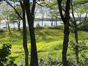 View over lower field