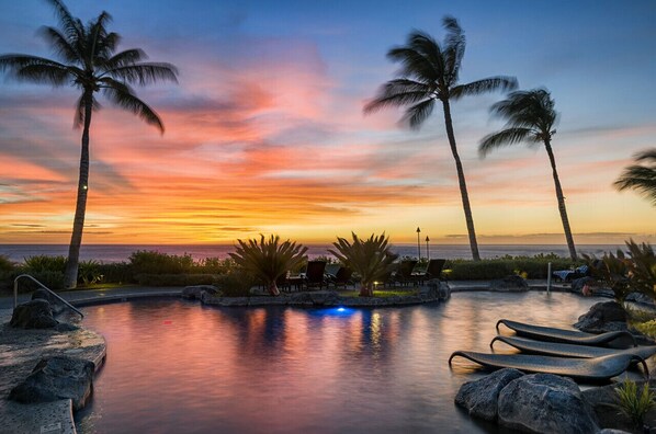 Sunset view at Hali'i Kai Ocean Club!!  Can't get enough of it!