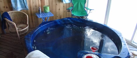 Solarium with Hot Tub connects to Master Bed