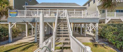 The Good Life welcomes you with a large deck & a private walkway to the beach.
