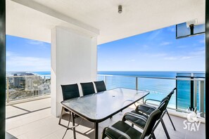 Large balcony allows for plenty of space to unwind for a memorable experience