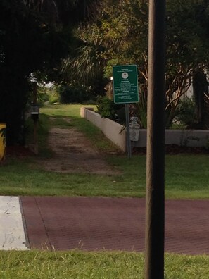 Beach access from crosswalk at 28th & Palm Blvd.