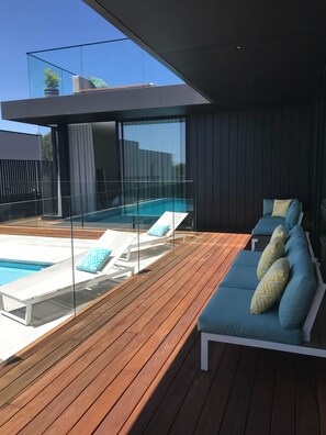 Pool deck & sun loungers