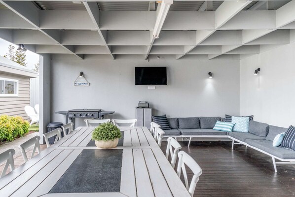 Undercover entertainment area for all weather conditions