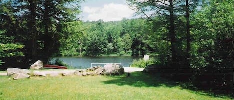 View of the lake from the back porch.