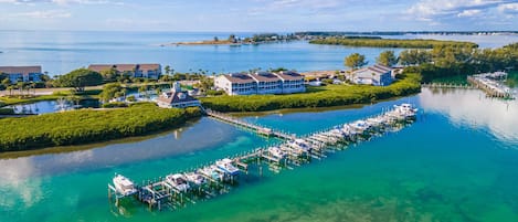 VIew of our property on Boca Grande. The condo is located to the left.