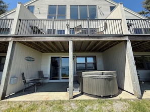 Outside view of private deck and hot tub