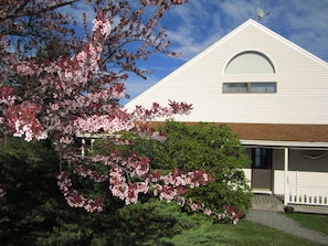 View of front entrance from parking area