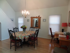 Dining Room and stair to second floor bed and full bath.