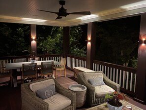 Beautiful lighting elegantly illuminates each of the 4 decks for intimate talks 