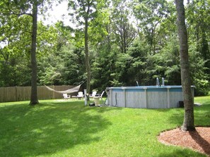 Back Yard - Pool, Hammock, Adirondack Chairs