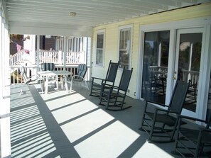 Front porch with table for outside dining