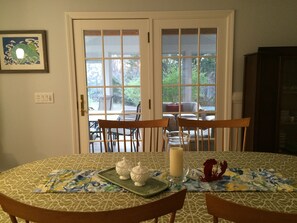 Dining room has access to new screened porch (added 2016).