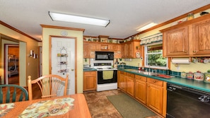 Fully stocked kitchen