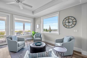 Conversation area for morning coffee, evening wine or just enjoying the views.