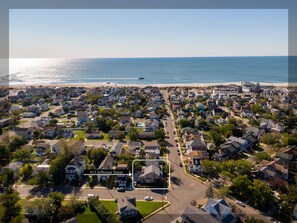 Aerial view of the House (17 houses back from the ocean)
