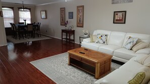 Living room upon entrance to the house.